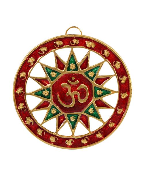 hanging in metal with om placed on sun shaped base by handicrafts paradise - 14120206 - Very Small Image - 1