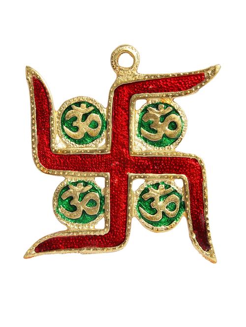 hanging swastik shaped with in metal by handicrafts paradise - 14120207 - Very Small Image - 1