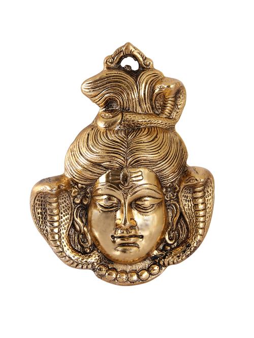 hanging of lord shiva in antique golden finish by handicrafts paradise - 14120212 - Very Small Image - 1