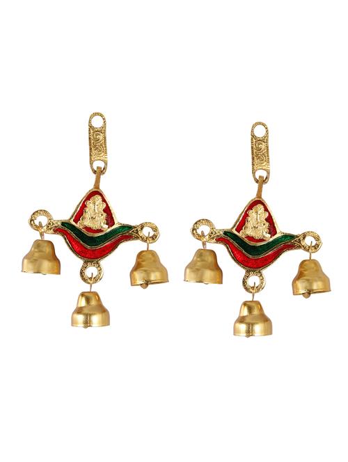 hanging pair in metal with 3 bells by handicrafts paradise - 14120215 - Very Small Image - 1