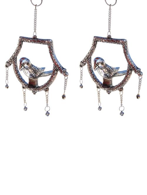 hanging pair parrot showpiece in metal by handicrafts paradise - 14120226 - Very Small Image - 1
