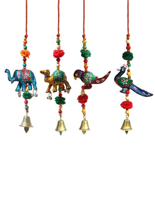 door hanging set of 4 pc elephant , camel , parrot and peacock by handicrafts paradise - 14120321 - Very Small Image - 1
