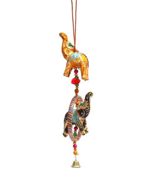 door hanging cloth elephants trunk up with a ring and metal bell - 14120339 - Very Small Image - 1