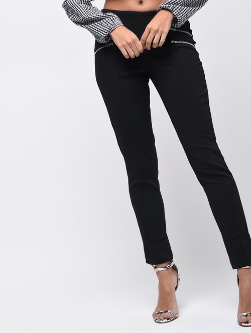 black polyester jeggings - 14120452 - Very Small Image - 1