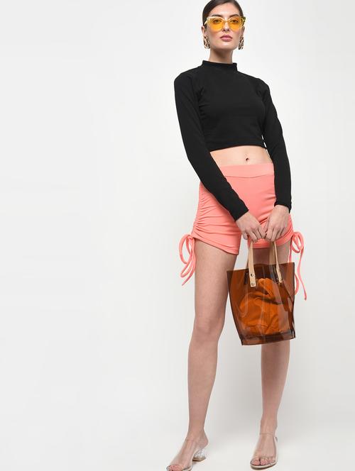pink cotton lycra short - 14120478 - Very Small Image - 1