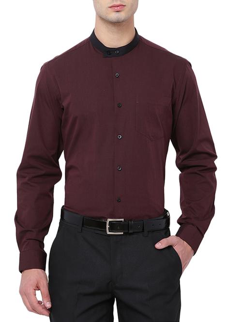 red cotton formal shirt - 14121040 - Very Small Image - 1