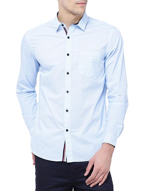 light blue cotton casual shirt - 14121111 - Very Small Image - 1