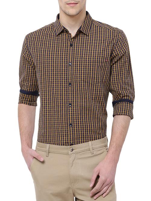 yellow cotton casual shirt - 14121269 - Very Small Image - 1