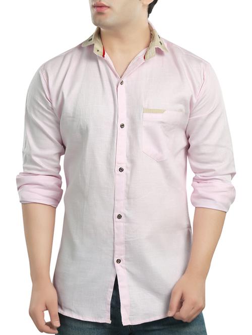 pink cotton casual shirt - 14121584 - Very Small Image - 1