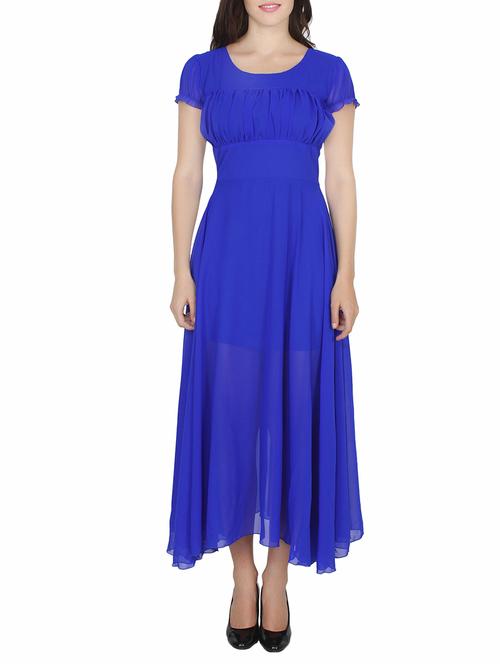 blue georgette dress - 14121821 - Very Small Image - 1