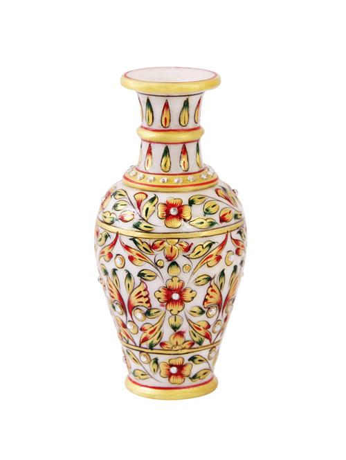 flower pot with emboss painting on marble by handicrafts paradise - 14122266 - Very Small Image - 1