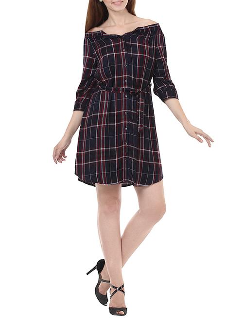 dark blue cotton shirt dress - 14123548 - Very Small Image - 1