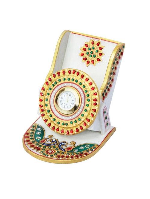 marble mobile holder with kundan work by handicrafts paradise - 14123863 - Very Small Image - 1