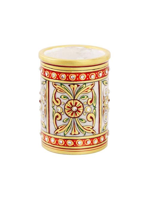 pen holder in marble hand painted by handicrafts paradise - 14123873 - Very Small Image - 1