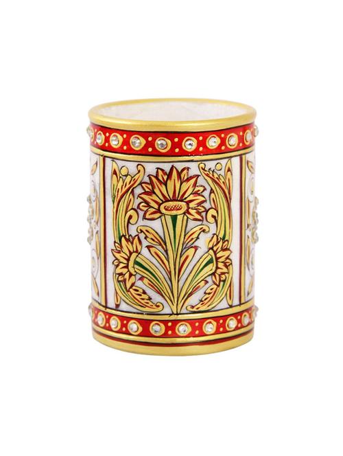 pen stand emboss painting floral design by handicrafts paradise - 14123874 - Very Small Image - 1
