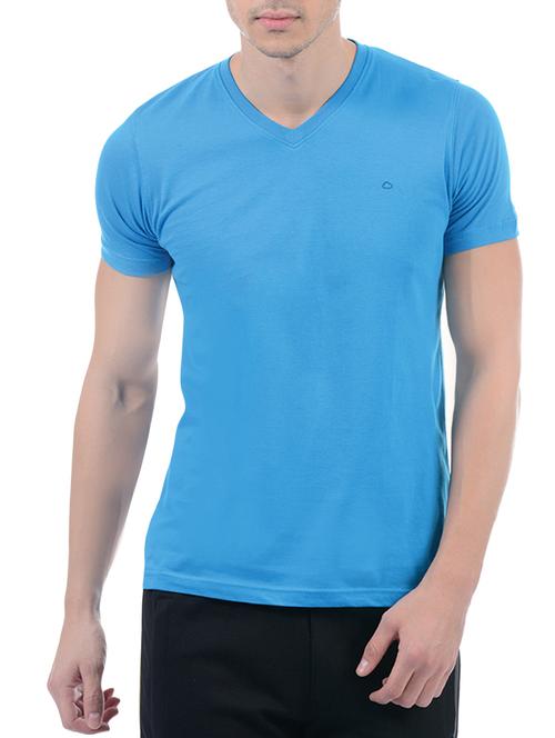 turquoise blue solid t-shirt - 14124535 - Very Small Image - 1