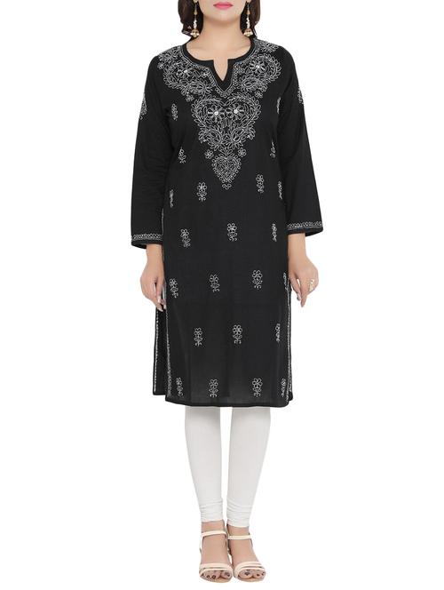 ada black cotton straight kurta - 14125607 - Very Small Image - 1