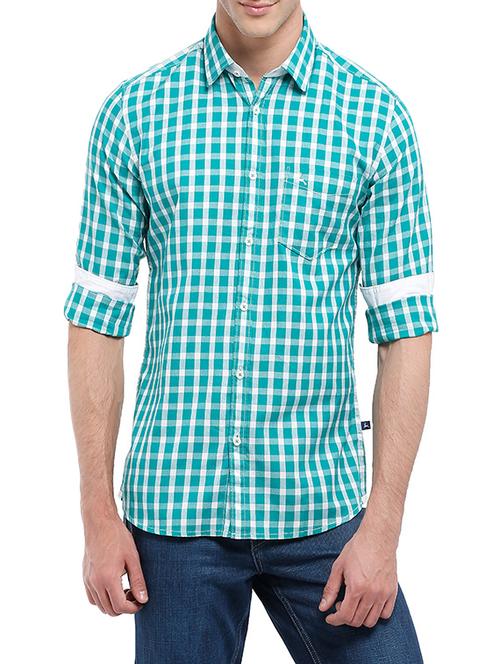 blue cotton casual shirt - 14126690 - Very Small Image - 1