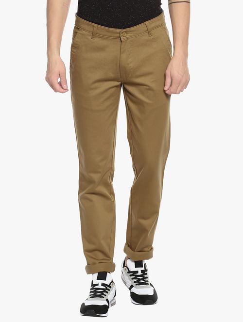 brown cotton chinos casual trousers - 14126952 - Very Small Image - 1