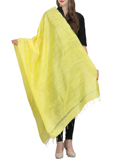yellow silk dupatta - 14127372 - Very Small Image - 1