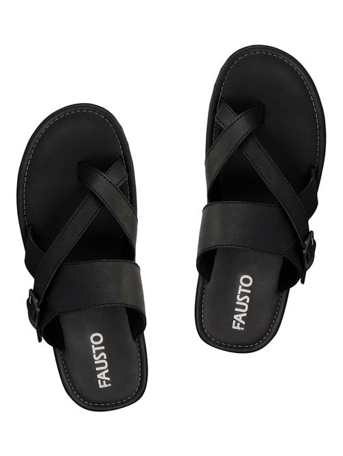 black leatherette slip on slipper - 14127799 - Very Small Image - 1