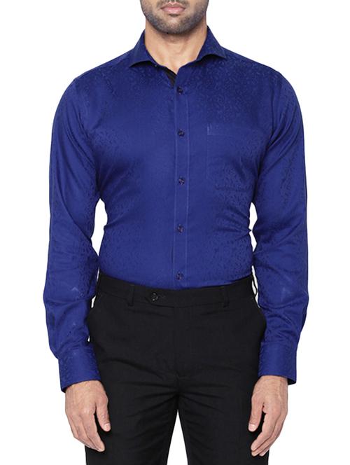 blue cotton blend formal shirt - 14128181 - Very Small Image - 1