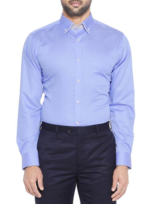 blue cotton formal shirt - 14128209 - Very Small Image - 1