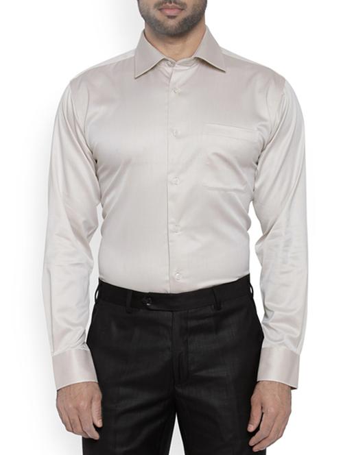 beige cotton formal shirt - 14128432 - Very Small Image - 1
