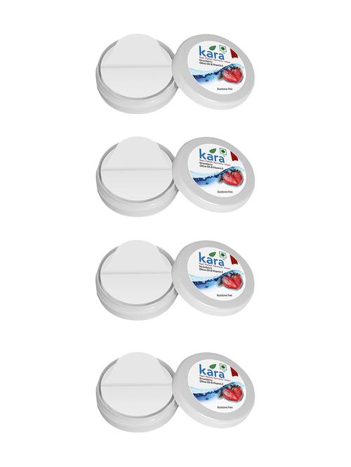 kara wipes nail polish remover, strawberry (30 pulls) (pack of 4) - 14128498 - Very Small Image - 1