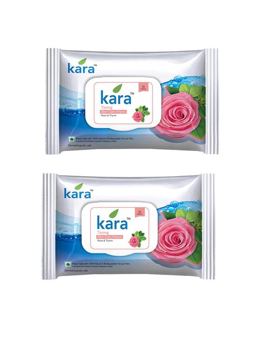 kara toning skin care wipes rose and thyme - 14128518 - Very Small Image - 1
