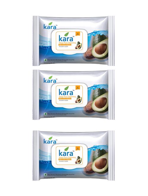kara deep pore cleansing skin care wipes avocado & jojoba - 14128525 - Very Small Image - 1