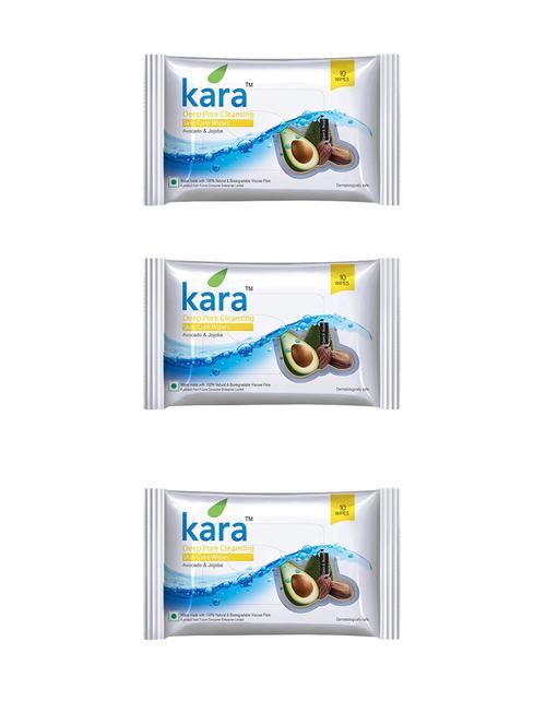 kara deep pore cleansing skin care wipes avocado & jojoba - 14128527 - Very Small Image - 1