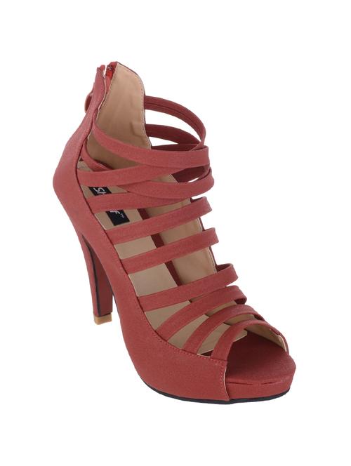 red faux leather gladiators sandals - 14128945 - Very Small Image - 1