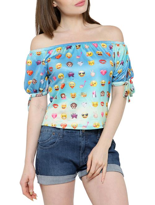 light blue printed top - 14129299 - Very Small Image - 1
