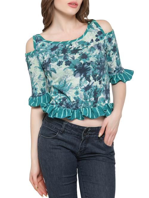 green cotton crop top - 14129306 - Very Small Image - 1