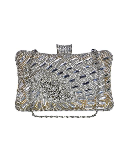 silver polyester box clutch - 14129744 - Very Small Image - 1