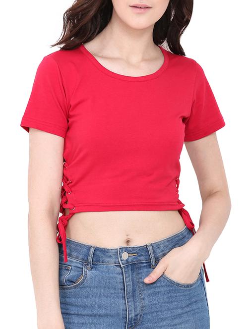 red cotton crop top - 14129794 - Very Small Image - 1