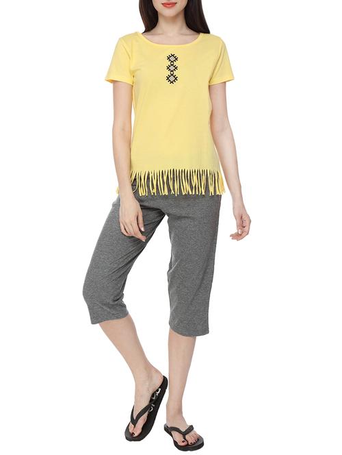 yellow cotton nightwear set - 14129903 - Very Small Image - 1