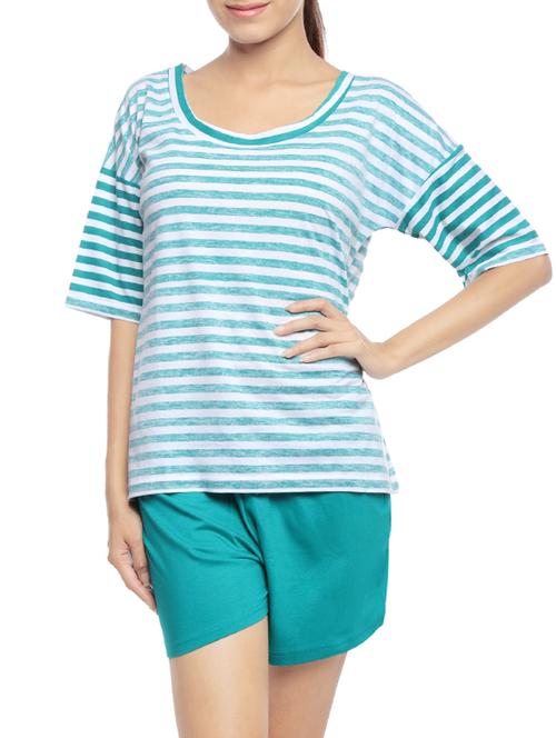 light blue cotton nightwear set - 14129904 - Very Small Image - 1