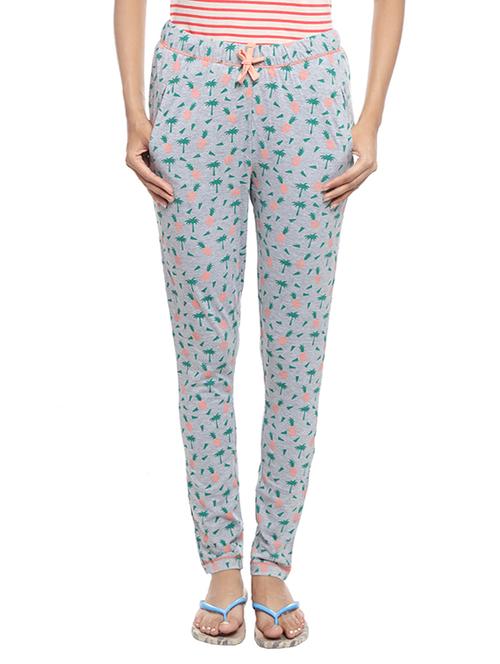 grey printed cotton pajama - 14129915 - Very Small Image - 1
