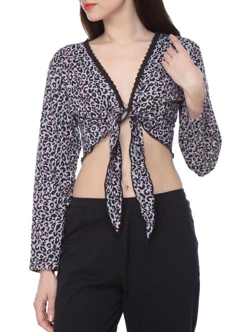 black printed cotton regular shrug - 14129952 - Very Small Image - 1