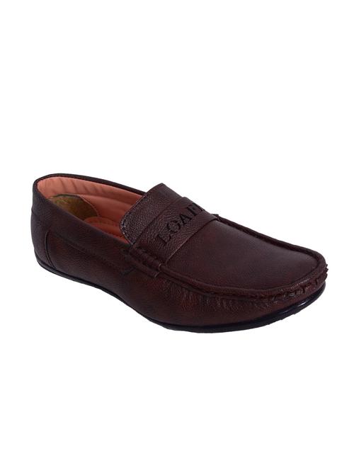 brown leatherette slip on loafer - 14130477 - Very Small Image - 1