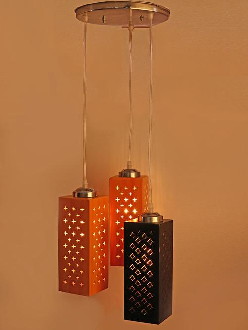 unbreakable exclusive colorful wooden decorative pendant triple hanging ceiling light lamp - 14131177 - Very Small Image - 1