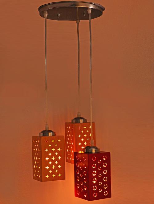 unbreakable exclusive colorful wooden decorative pendant triple hanging ceiling light lamp - 14131180 - Very Small Image - 1