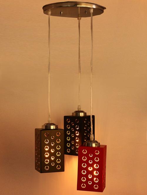 unbreakable exclusive colorful wooden decorative pendant triple hanging ceiling light lamp - 14131184 - Very Small Image - 1