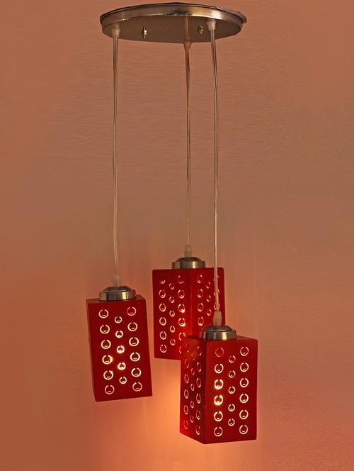 unbreakable exclusive colorful wooden decorative pendant triple hanging ceiling light lamp - 14131185 - Very Small Image - 1