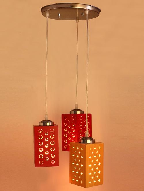 unbreakable exclusive colorful wooden decorative pendant triple hanging ceiling light lamp - 14131187 - Very Small Image - 1