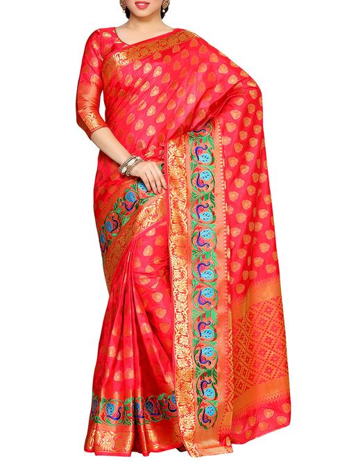 red art silk kanjivaram saree - 14132797 - Very Small Image - 1