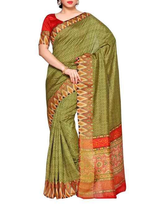 green tussar saree - 14132864 - Very Small Image - 1