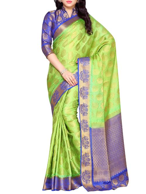 green art silk kanjivaram saree - 14132890 - Very Small Image - 1